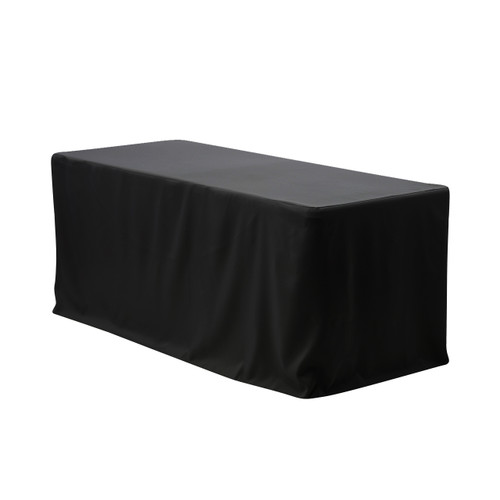 6 ft Fitted Rectangular Polyester Tablecloths Black