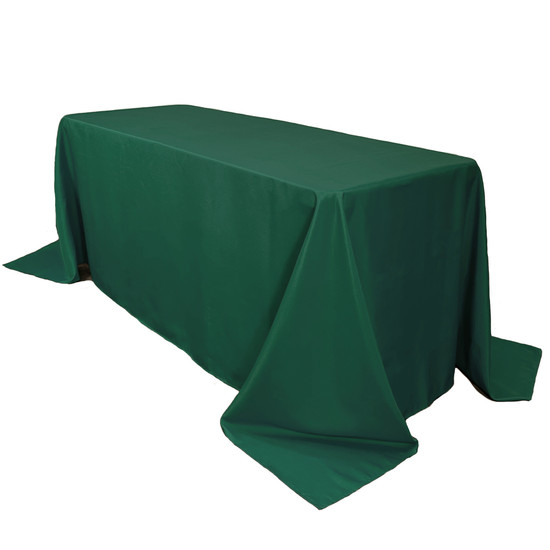 90 x 132 inch Rectangular Polyester Tablecloth Hunter Green