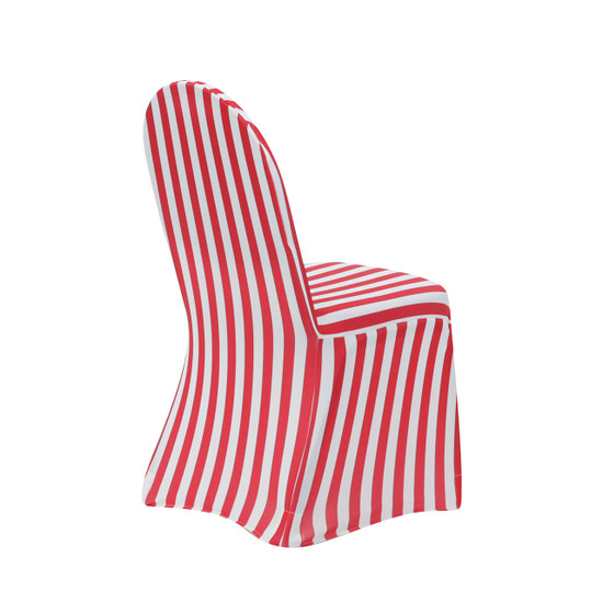 Stretch Spandex Banquet Chair Cover Striped White and Red