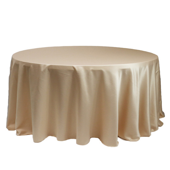 132 Inch Round L'amour Tablecloth Champagne