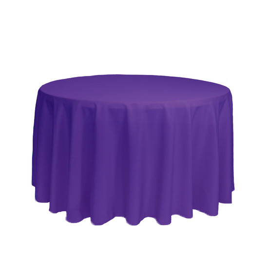 108 Inch Round Polyester Tablecloth Purple