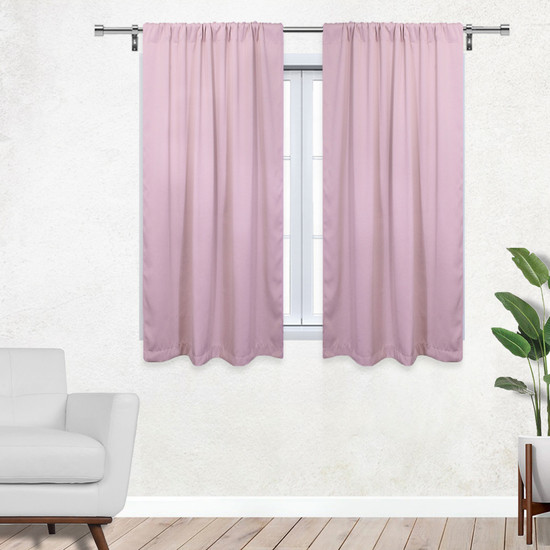  42 X 63 Inch Blackout Polyester Curtains with Rod Pocket Blush - 2 Panels