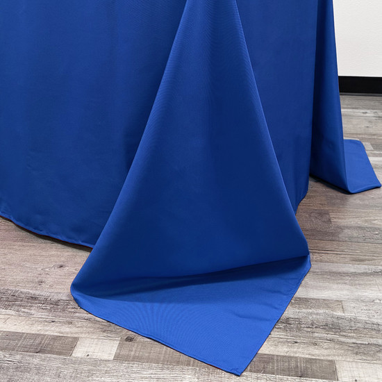 90 x 156 inch Rectangular Polyester Tablecloths Royal Blue Corner