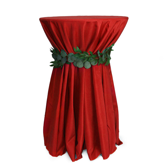 120 Inch Round Polyester Tablecloth Red