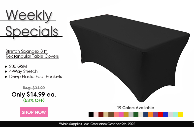 Wholesale Chair Covers, Tablecloths, Spandex Table Covers