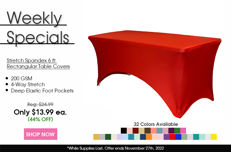 Wholesale Chair Covers, Tablecloths, Spandex Table Covers