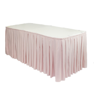 17 ft x 29 Inch Polyester Pleated Table Skirt Blush