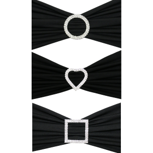 10 Pack Round Rhinestone Chair Sash Buckles