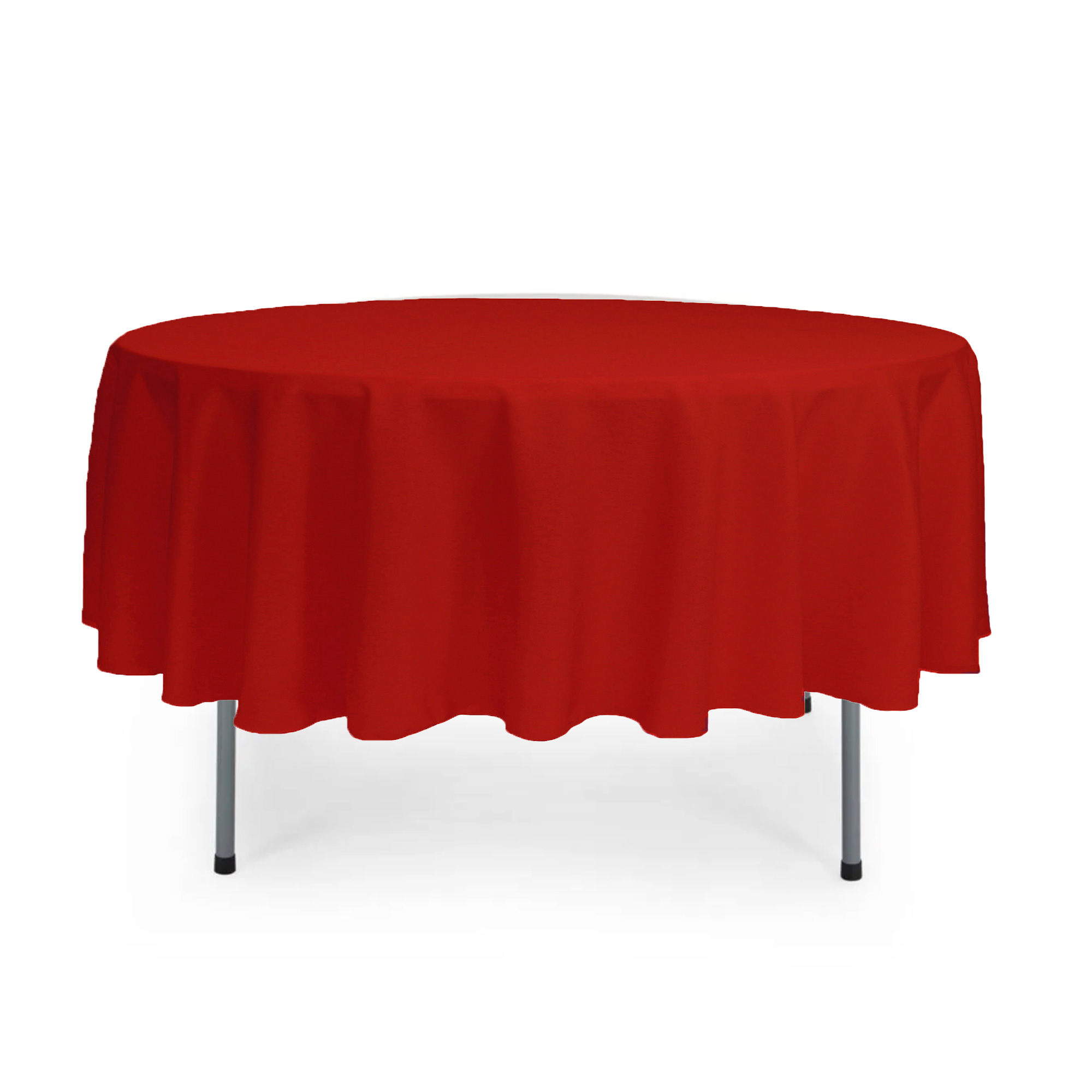 90 Inch Round Polyester Tablecloth Red - Your Chair Covers Inc.