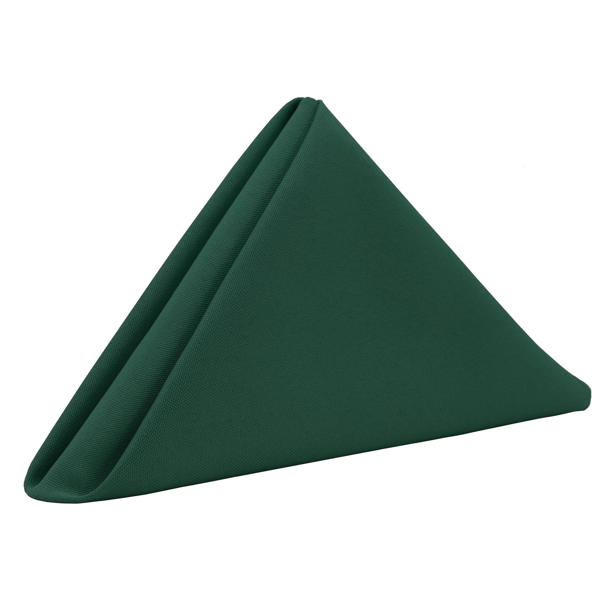 La Linen Pack-10 Polyester Poplin Napkin 18-Inch, Hunter Green