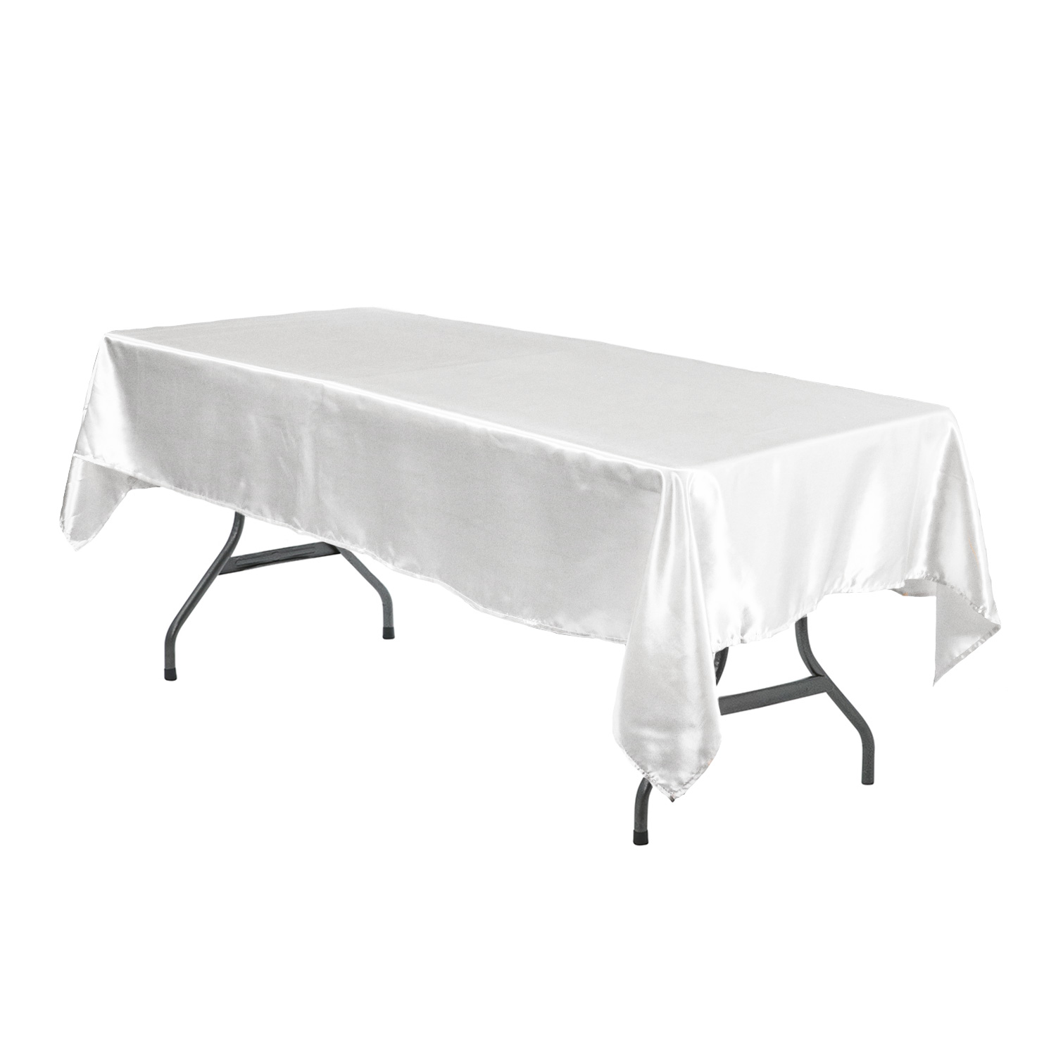 60 x 102 inch Rectangular Satin Tablecloths White | Your Chair