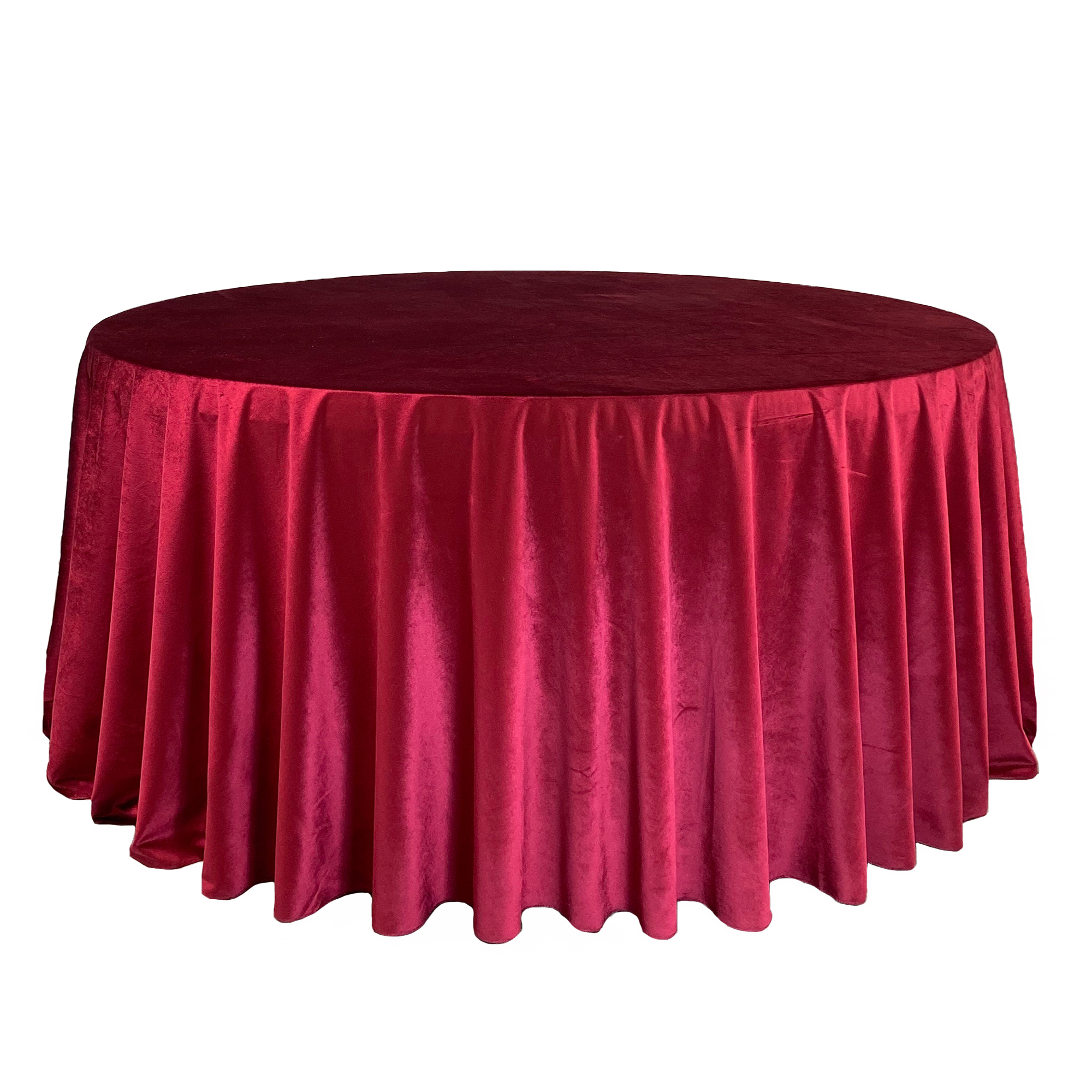 132 Inch Round Velvet Burgundy Your Covers Inc