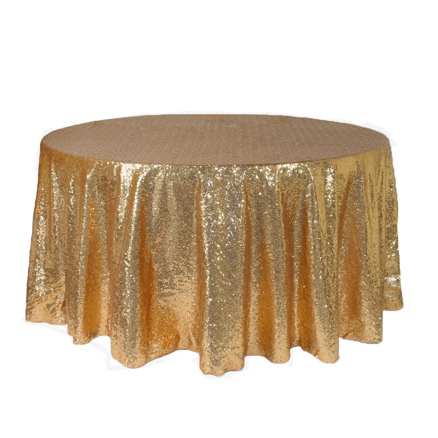 120 Inch Round Glitz Sequin Tablecloth Gold Your Chair Covers Inc