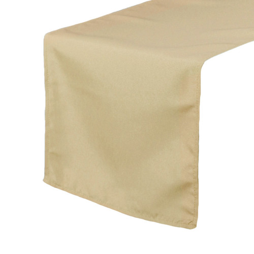 14 x 108 Inch Polyester Table Runner Champagne - Your Chair Covers Inc.