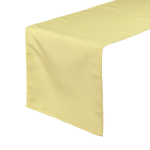 14 x 108 Inch Polyester Table Runner Pastel Yellow - Your Chair Covers Inc.