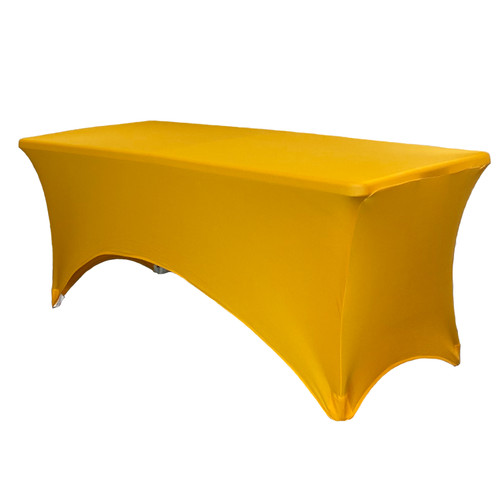 Stretch Spandex 6 ft Rectangular Table Cover Gold