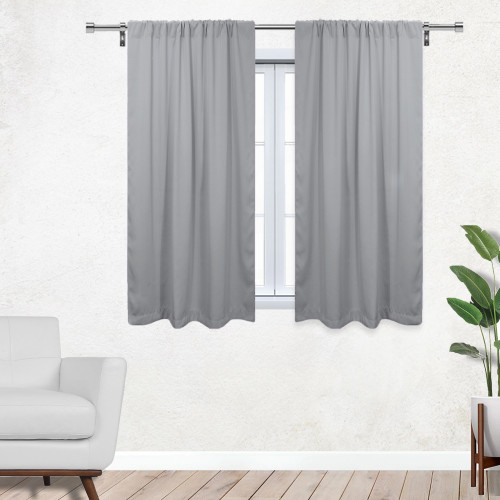 42 X 63 Inch Blackout Polyester Curtains with Rod Pockets Gray - 2 ...