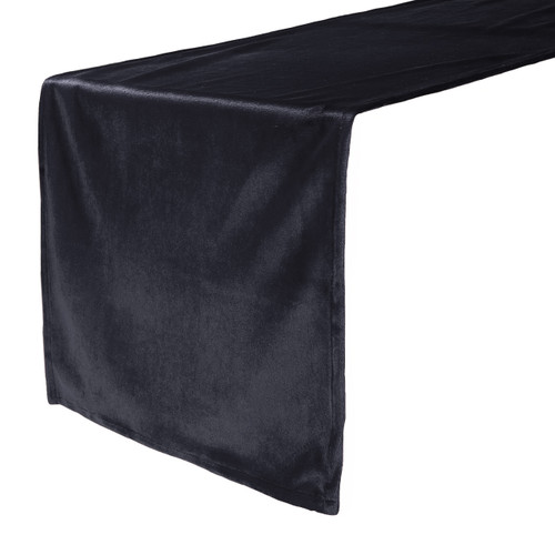 14 x 108 Inch Velvet Table Runner Black Your Chair Covers Inc.