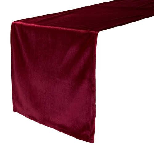 14 x 108 Inch Velvet Table Runner Burgundy Your Chair Covers Inc.