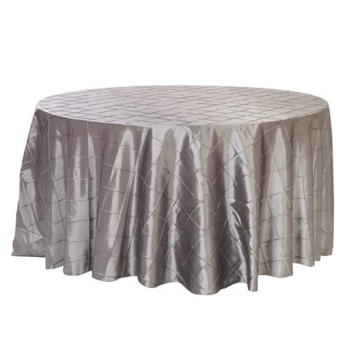 Visual Textile Embroidered Pintuck Taffeta 132-Inch Round Tablecloth  Chocolate