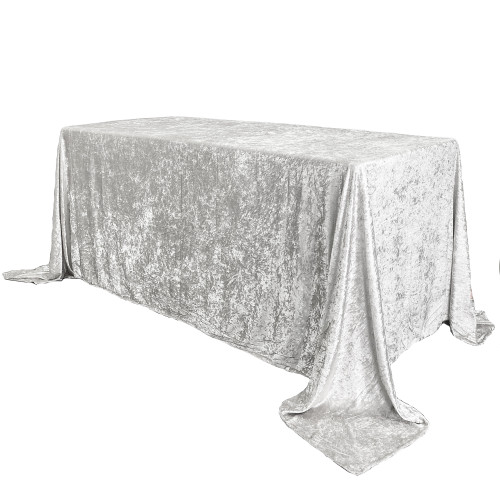 Navy Blue 90 x 156 Inch Rectangular Crushed Velvet Table Cloth