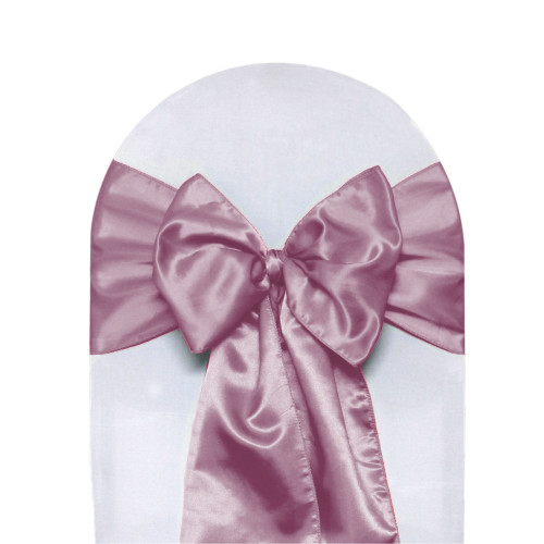 10 Pack Satin Sashes Dusty Rose