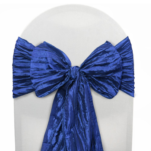 10 Pack Crinkle Taffeta Chair Sashes Royal Blue