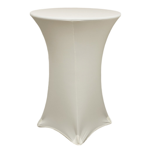 Merkaunis Round Cocktail Table Skirt - White Spandex Tablecloth For 32 Inch Highboy Tables