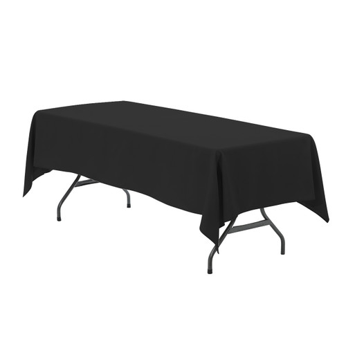 White Rectangle Tablecloth 60x102 Inch – 2-Pack For 6 Foot Tables, Wrinkle Resistant Polyester