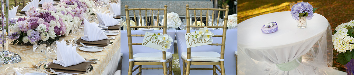chair covers and tablecloths