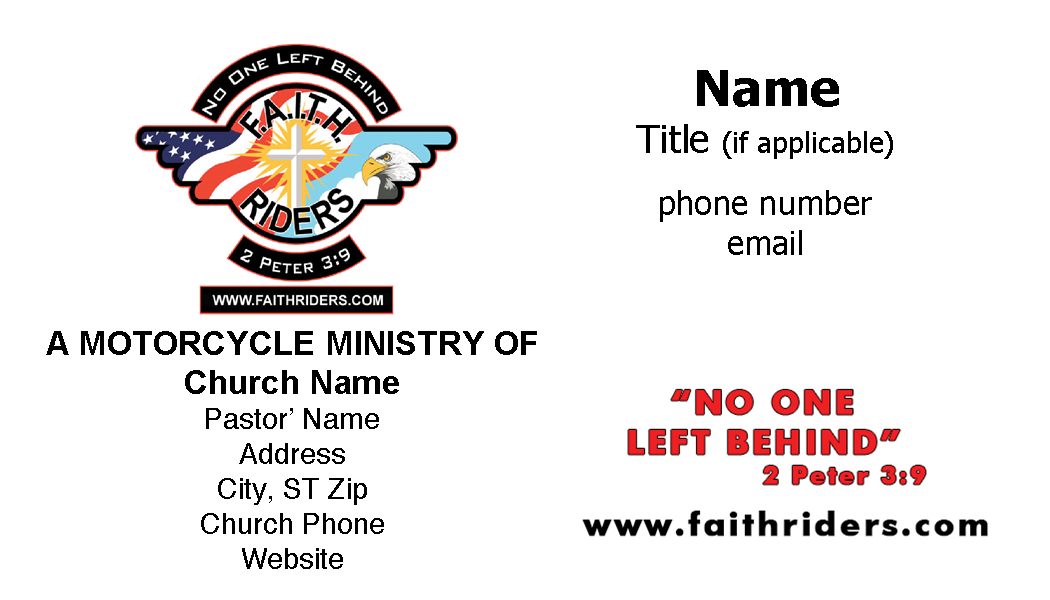 Business Cards - F.A.I.T.H. Riders