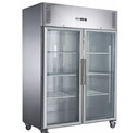 XURC1410G2V FED-X S/S Two Full Glass Door Upright Fridge 1410 Litre