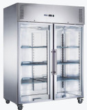 FED-X S/S Two Full Glass Door Upright Fridge - XURC1410G2V
