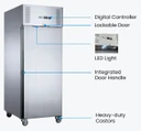 FED-X XURC400SFV Single Door Upright Fridge 429L | 10A 4M1 Food-Safe