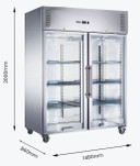 FED-X S/S Two Full Glass Door Upright Freezer - XURF1410G2V