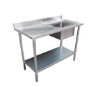 1200-6-SSBR Economic 304 Grade Stainless Steel Single Sink Benches 600 Deep