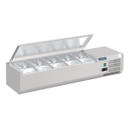 Polar FA854-A G-Series Countertop Prep Fridge with Lid 5x 1/4GN with Hard Stainless Lid