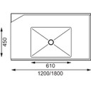 Vogue DE474 Dishwasher Inlet Table with Sink 90mm outlet - 1800x700x960mm R/H