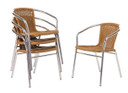 U422 Bolero Aluminium & Natural Wicker Chair (Pack of 4)