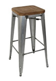 GM638 Bolero High Metal Bar Stools with Wooden Seat Pad (Pack of 4)