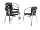 Bolero U507 Black Wicker Chair with Aluminium Frame (Pack 4)