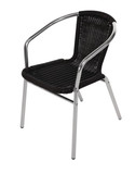 Bolero U507 Black Wicker Chair with Aluminium Frame (Pack 4)