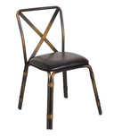 GM648 Bolero Antique Copper Steel Chairs with Black PU Seat (Pack of 4)