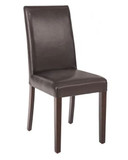 Bolero GF955 Faux Leather Dining Chairs Brown (Pack of 2)