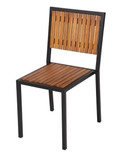 Bolero DS150 Steel & Acacia Side Chairs (Pack of 4)