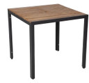 Bolero DS152 Square Steel and Acacia Table 800mm