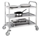 Vogue F994 Stainless Steel 3 Tier Clearing Trolley Medium