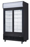 Polar GM814-A G-Series Upright Sliding Door Display Cooler with Light Box 950Ltr Black