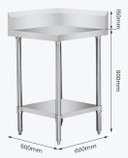 WBCB6-0600/A - Corner Workbench with 150mm Splashback & Undershelf