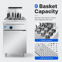 PC150-9 V Pan Natural Gas 9 Baskets Pasta and Noodle Cooker